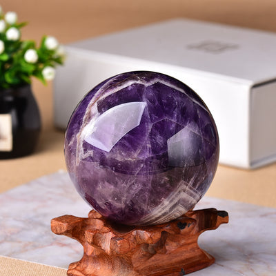 1PC Natural Dream Amethyst Polished Reiki Healing Crystal Globes