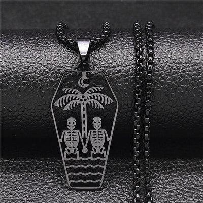 Gothic Couple Stainless Steel Love Necklace