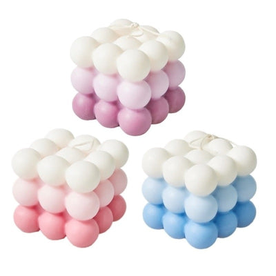 1pc 2 Inch Aromatherapy Bubble Cube Soy Wax Candle, Small Scented Candles for meditating and relaxing.