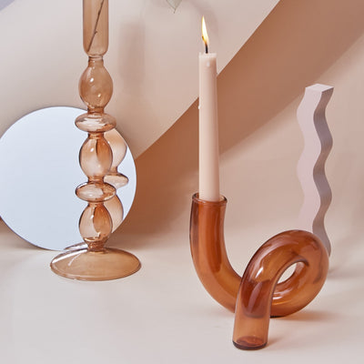 Glass Taper Candle Stick Holders