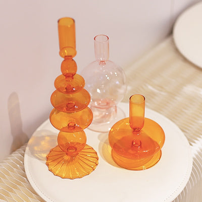 Nordic Colorful Glass Candle Holders