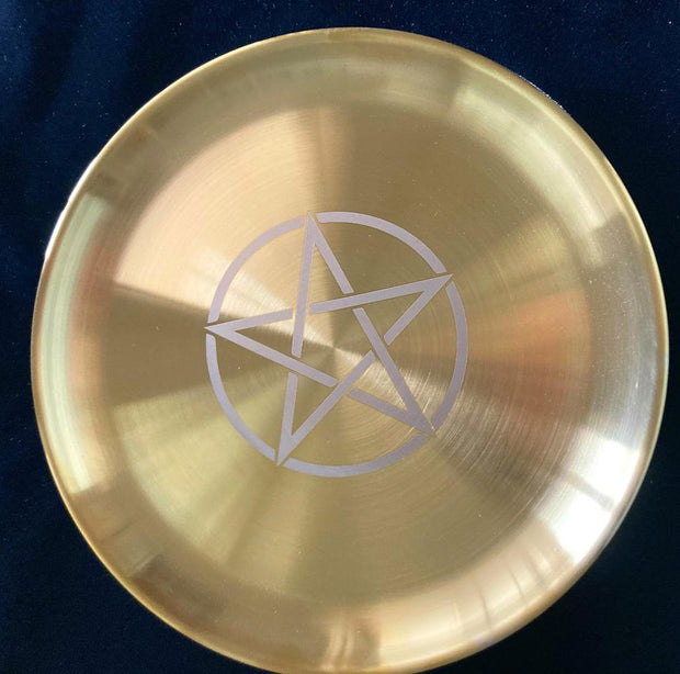 Astrology Pentagram Candlestick Table Altar Plate