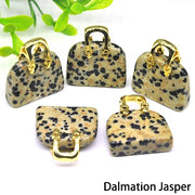 1pc Handbag Model Statue Natural Chakra Semi-precious Stone Quartz Ornament Bag Healing Reiki Figurine Crystals