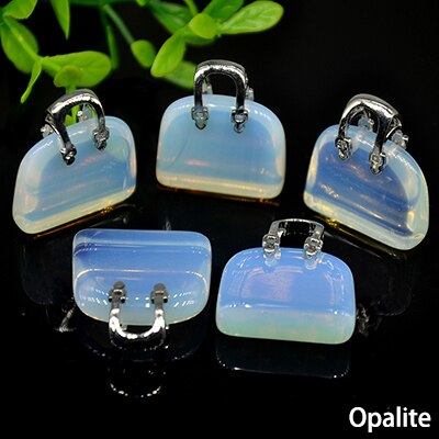 1pc Handbag Model Statue Natural Chakra Semi-precious Stone Quartz Ornament Bag Healing Reiki Figurine Crystals
