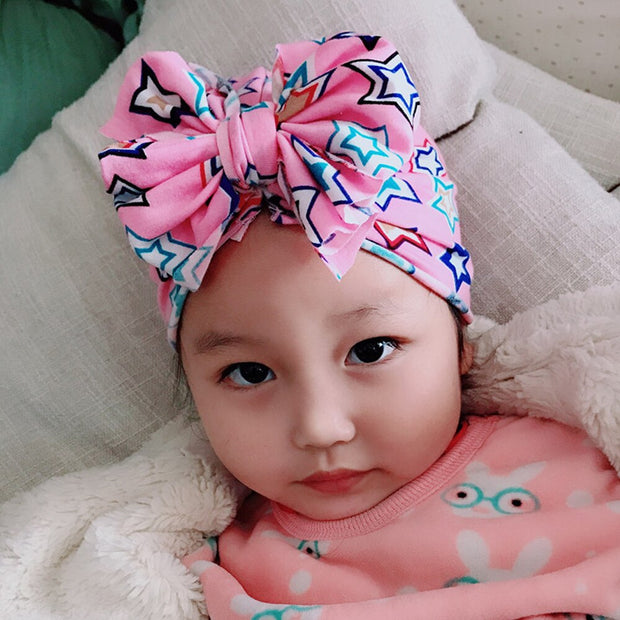 Solid Ribbed Bunny Knot Turban Hats for Baby Bonnet Newborn Toddler 0-4T Headwraps