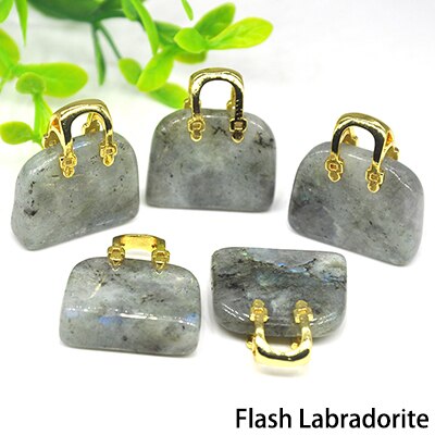 1pc Handbag Model Statue Natural Chakra Semi-precious Stone Quartz Ornament Bag Healing Reiki Figurine Crystals