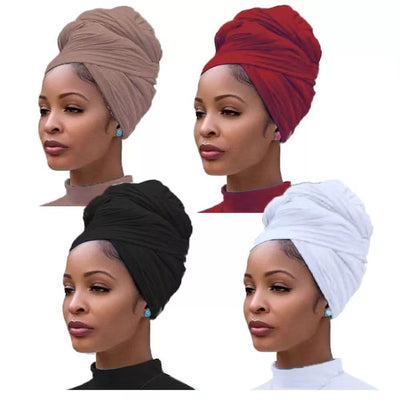 Solid Color Long Breathable Head Wrap
