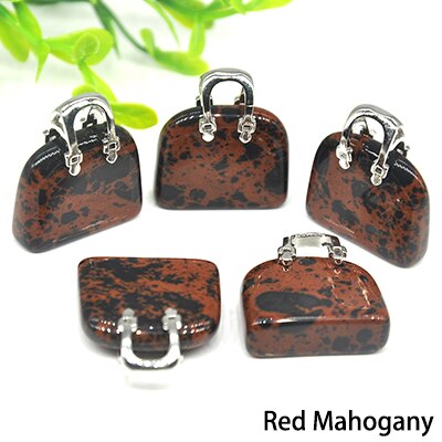 1pc Handbag Model Statue Natural Chakra Semi-precious Stone Quartz Ornament Bag Healing Reiki Figurine Crystals