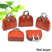 1pc Handbag Model Statue Natural Chakra Semi-precious Stone Quartz Ornament Bag Healing Reiki Figurine Crystals