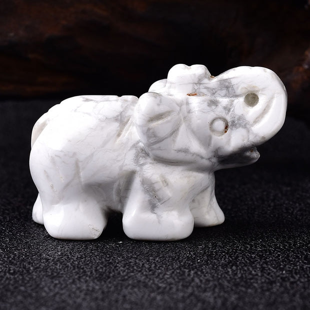 Hand Carved Gemstone 1 PC Elephant Figurine, Natural Stone, Crystal Craft Chakra Meditation, Home Decor