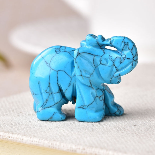Hand Carved Gemstone 1 PC Elephant Figurine, Natural Stone, Crystal Craft Chakra Meditation, Home Decor