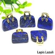 1pc Handbag Model Statue Natural Chakra Semi-precious Stone Quartz Ornament Bag Healing Reiki Figurine Crystals