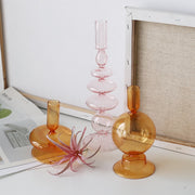Nordic Colorful Glass Candle Holders