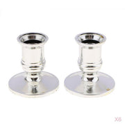 12pcs Plastic Silver Pillar Base Candle Stick  Holder