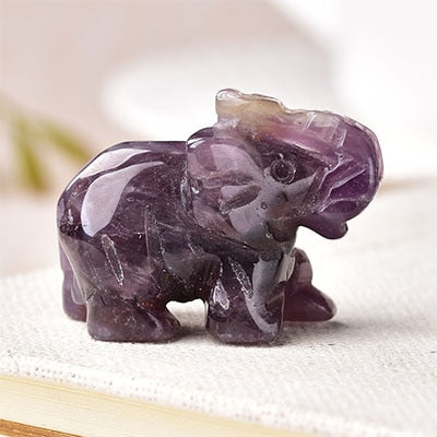 Hand Carved Gemstone 1 PC Elephant Figurine, Natural Stone, Crystal Craft Chakra Meditation, Home Decor
