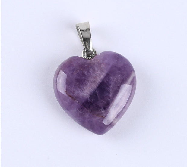 Natural Heart Crystal Pendants