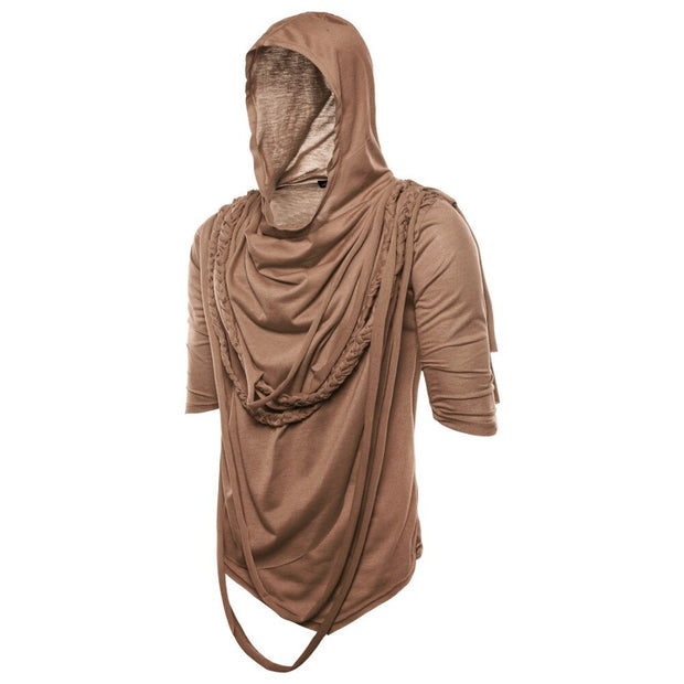 New 2025 Men's Tassel Design Gothic Style Hooded Tops for Men
