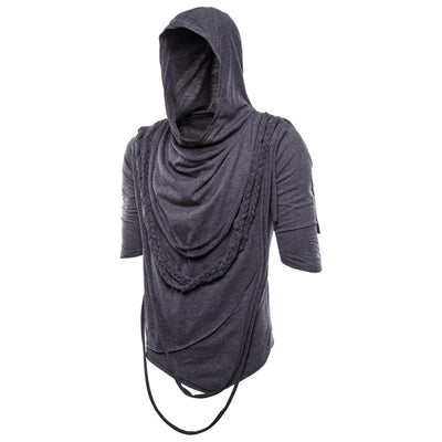New 2025 Men's Tassel Design Gothic Style Hooded Tops for Men