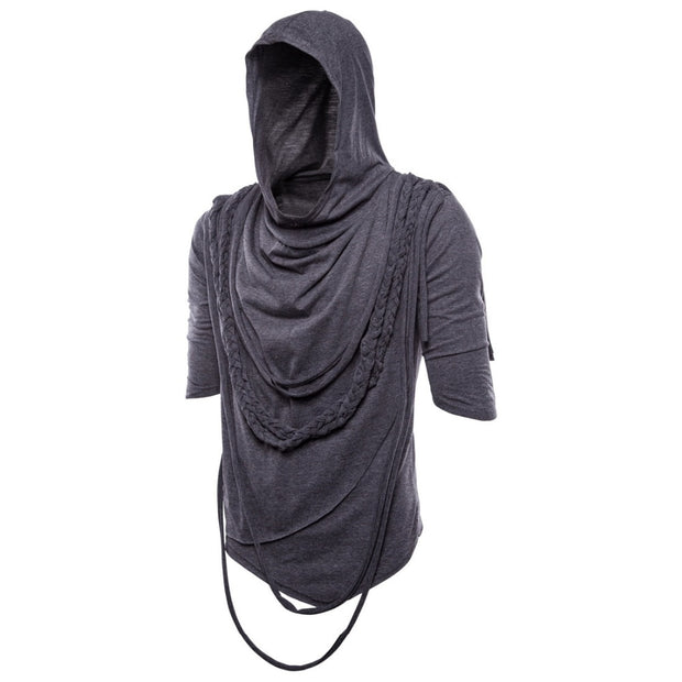 New 2025 Men's Tassel Design Gothic Style Hooded Tops for Men