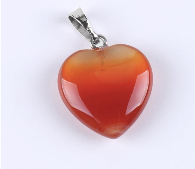 Natural Heart Crystal Pendants