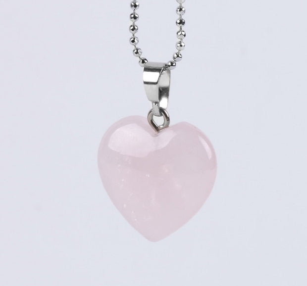 Natural Heart Crystal Pendants