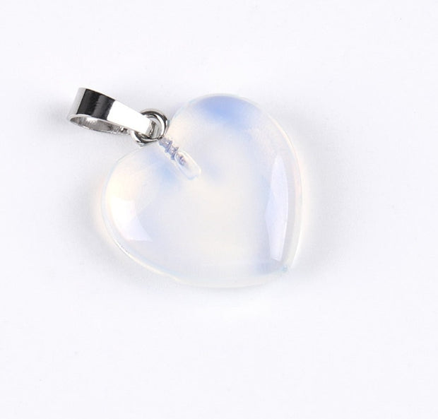 Natural Heart Crystal Pendants