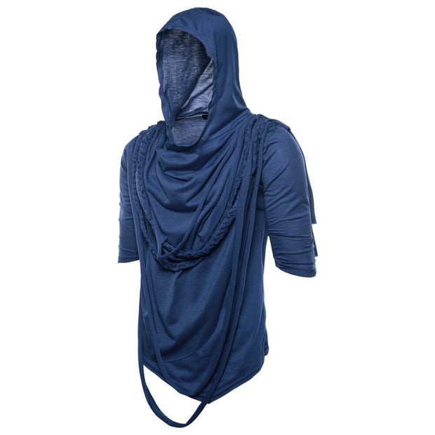 New 2025 Men's Tassel Design Gothic Style Hooded Tops for Men
