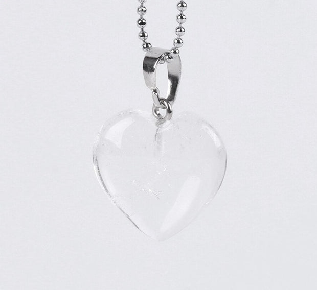 Natural Heart Crystal Pendants