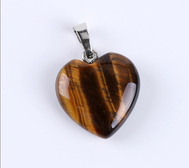 Natural Heart Crystal Pendants