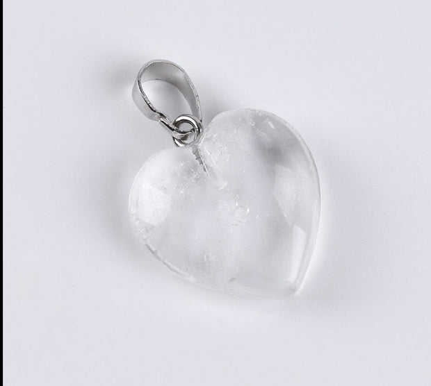 Natural Heart Crystal Pendants