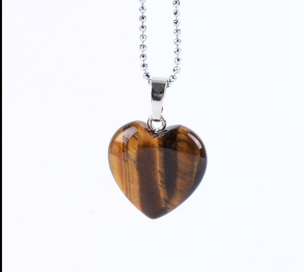 Natural Heart Crystal Pendants