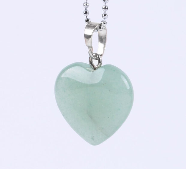 Natural Heart Crystal Pendants