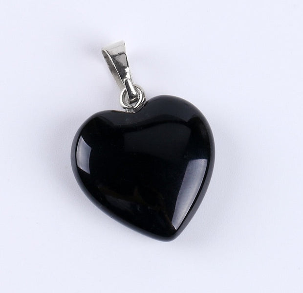 Natural Heart Crystal Pendants