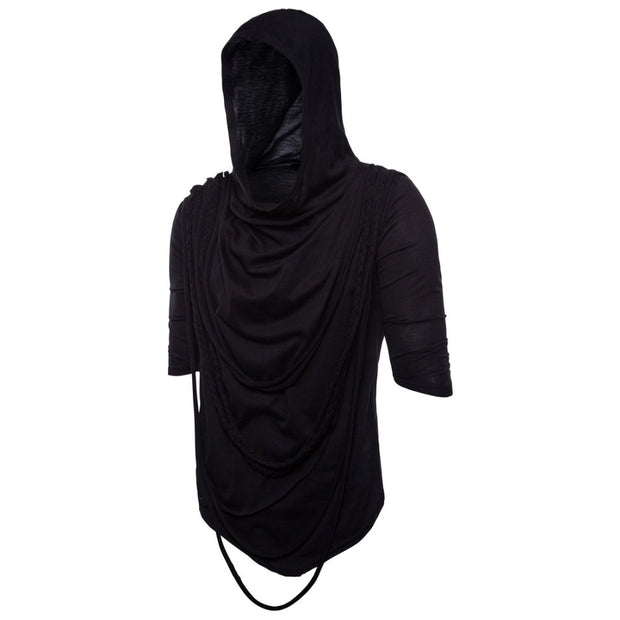 New 2025 Men's Tassel Design Gothic Style Hooded Tops for Men
