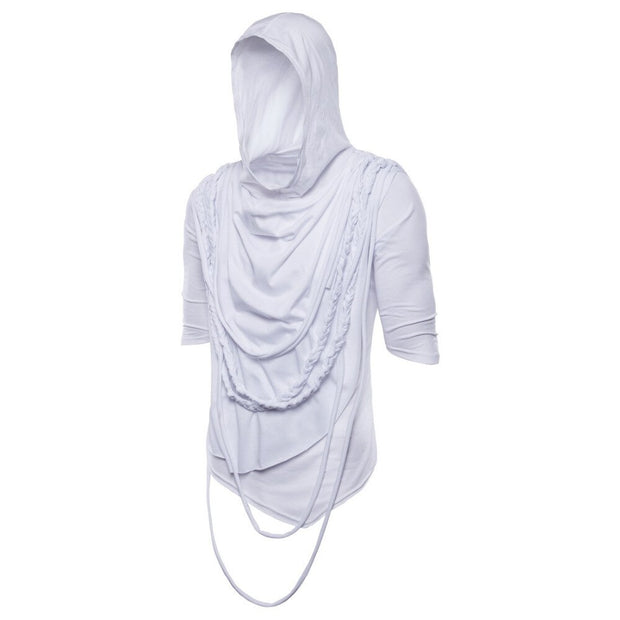 New 2025 Men's Tassel Design Gothic Style Hooded Tops for Men