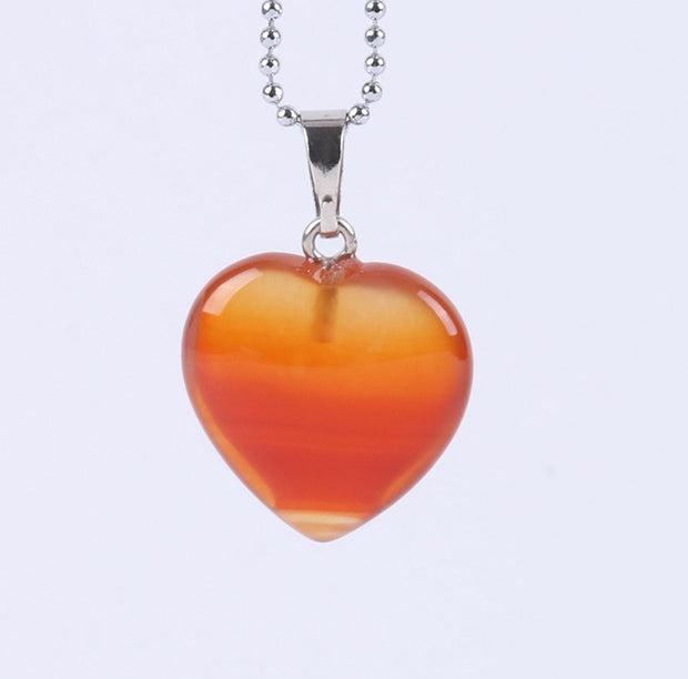Natural Heart Crystal Pendants