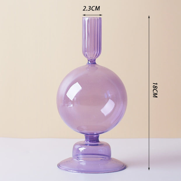 Nordic Colorful Glass Candle Holders
