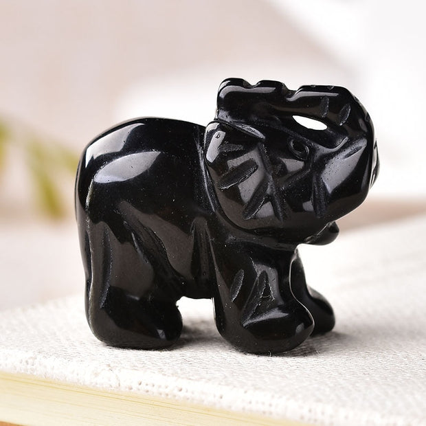 Hand Carved Gemstone 1 PC Elephant Figurine, Natural Stone, Crystal Craft Chakra Meditation, Home Decor
