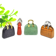 1pc Handbag Model Statue Natural Chakra Semi-precious Stone Quartz Ornament Bag Healing Reiki Figurine Crystals