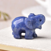 Hand Carved Gemstone 1 PC Elephant Figurine, Natural Stone, Crystal Craft Chakra Meditation, Home Decor