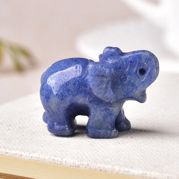 Hand Carved Gemstone 1 PC Elephant Figurine, Natural Stone, Crystal Craft Chakra Meditation, Home Decor