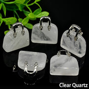 1pc Handbag Model Statue Natural Chakra Semi-precious Stone Quartz Ornament Bag Healing Reiki Figurine Crystals
