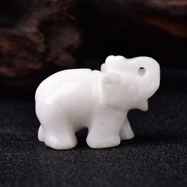 Hand Carved Gemstone 1 PC Elephant Figurine, Natural Stone, Crystal Craft Chakra Meditation, Home Decor