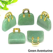 1pc Handbag Model Statue Natural Chakra Semi-precious Stone Quartz Ornament Bag Healing Reiki Figurine Crystals