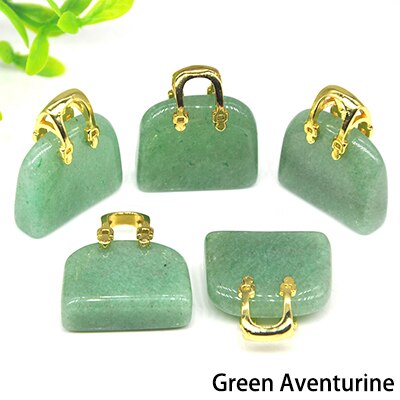 1pc Handbag Model Statue Natural Chakra Semi-precious Stone Quartz Ornament Bag Healing Reiki Figurine Crystals