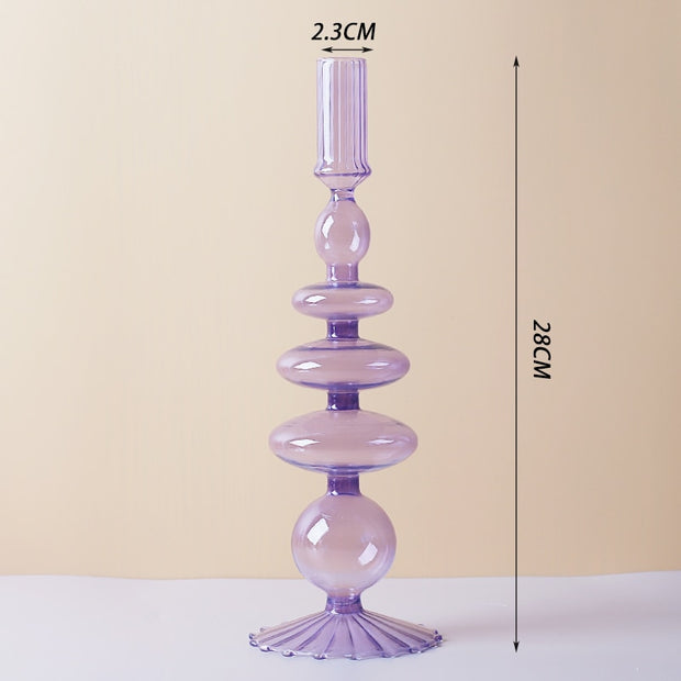 Nordic Colorful Glass Candle Holders