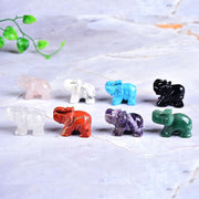 Hand Carved Gemstone 1 PC Elephant Figurine, Natural Stone, Crystal Craft Chakra Meditation, Home Decor