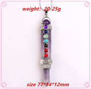 1PC Natural Stone 7 Chakra Pencil Point Pendulum for dowsing