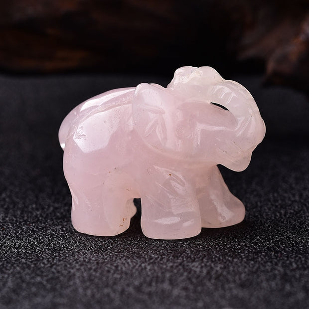 Hand Carved Gemstone 1 PC Elephant Figurine, Natural Stone, Crystal Craft Chakra Meditation, Home Decor