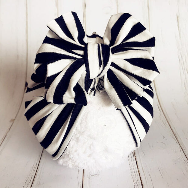 Solid Ribbed Bunny Knot Turban Hats for Baby Bonnet Newborn Toddler 0-4T Headwraps
